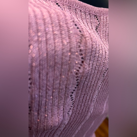 🦄RARE🦄 Vintage JANE DOE COLLECTION Twinset, sequins, metallic pink, knit - Picture 8 of 16